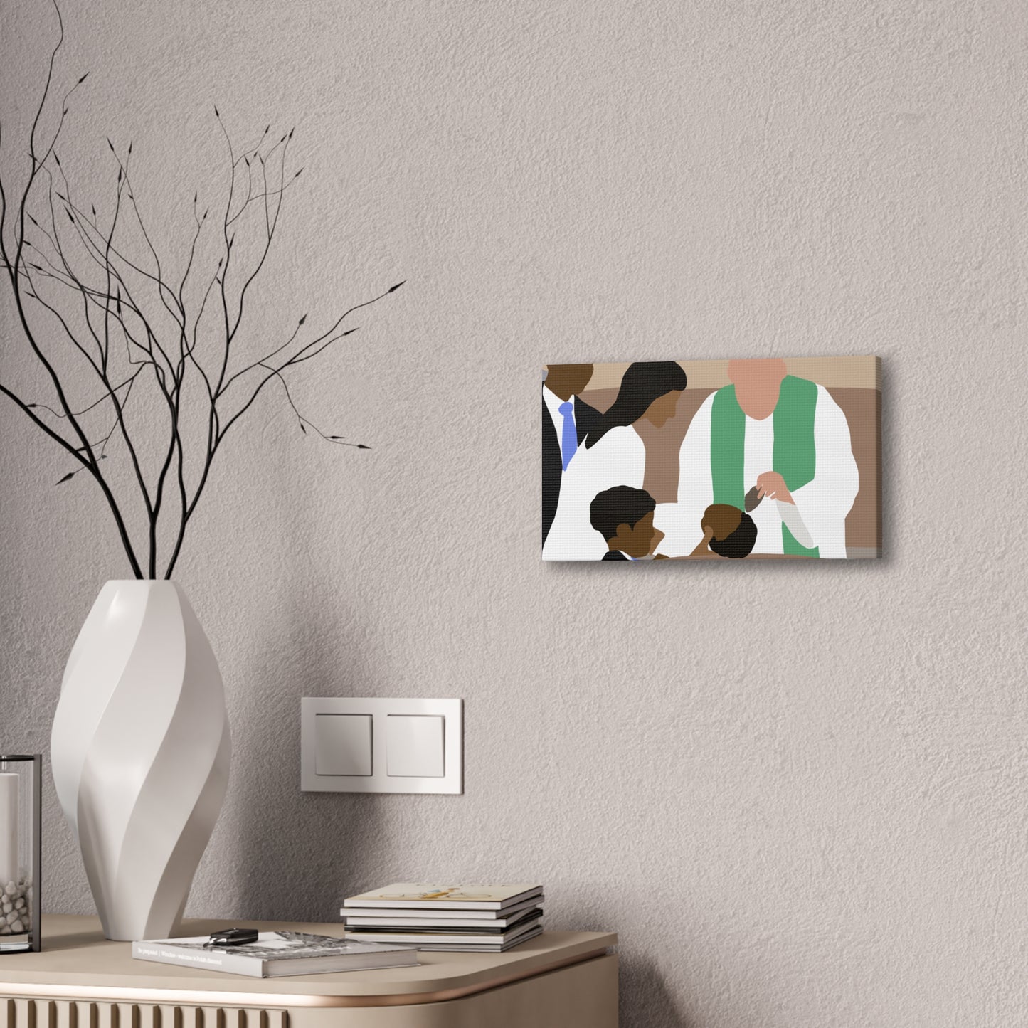 Haitian American Baptism Ceremony Canvas Print — Family Christening Wall Art