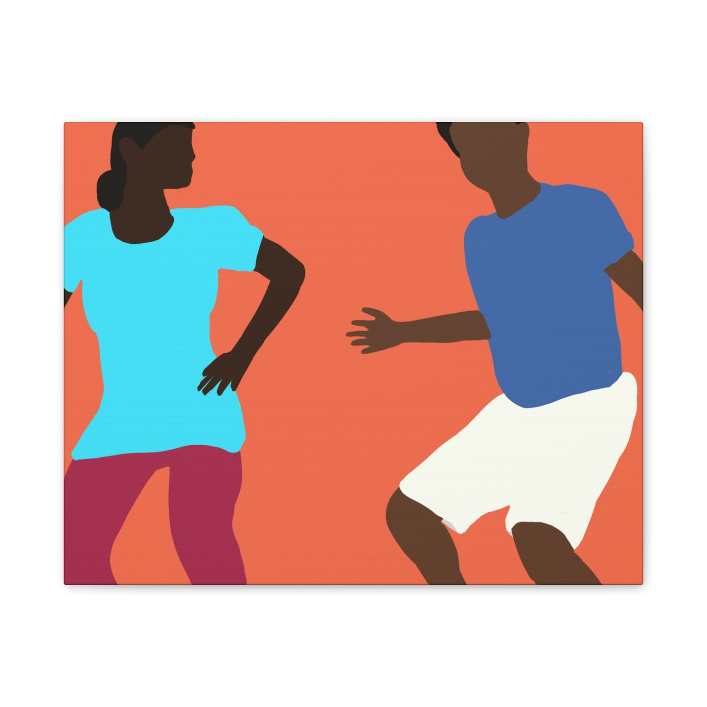 Haitian American Dance Silhouette Canvas Print — Vibrant Modern Wall Art