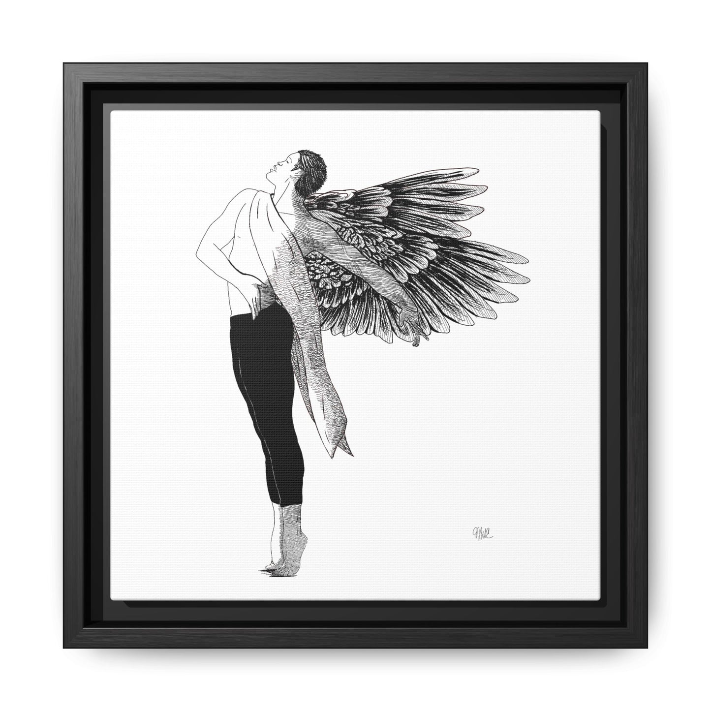 Framed Angel Wings No. 14 - Canvas Art - Wall Decor for Home and Office