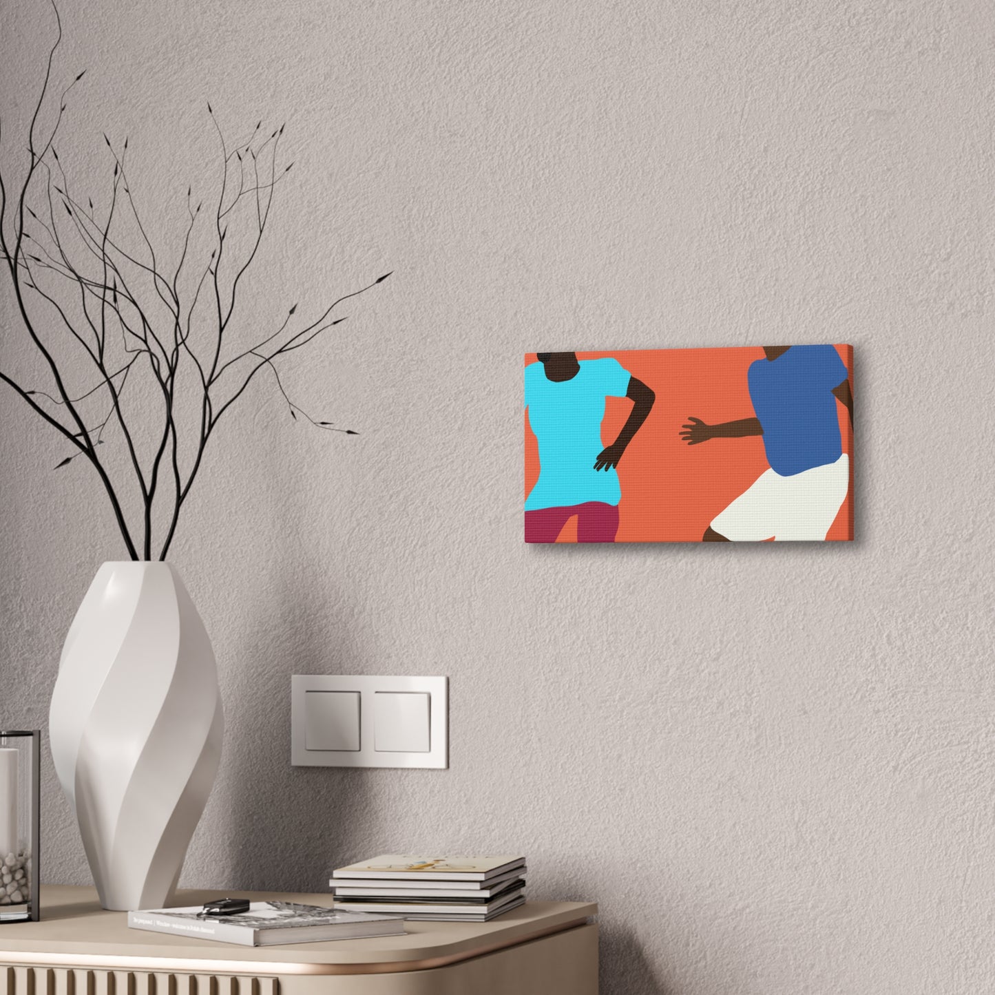 Haitian American Dance Silhouette Canvas Print — Vibrant Modern Wall Art