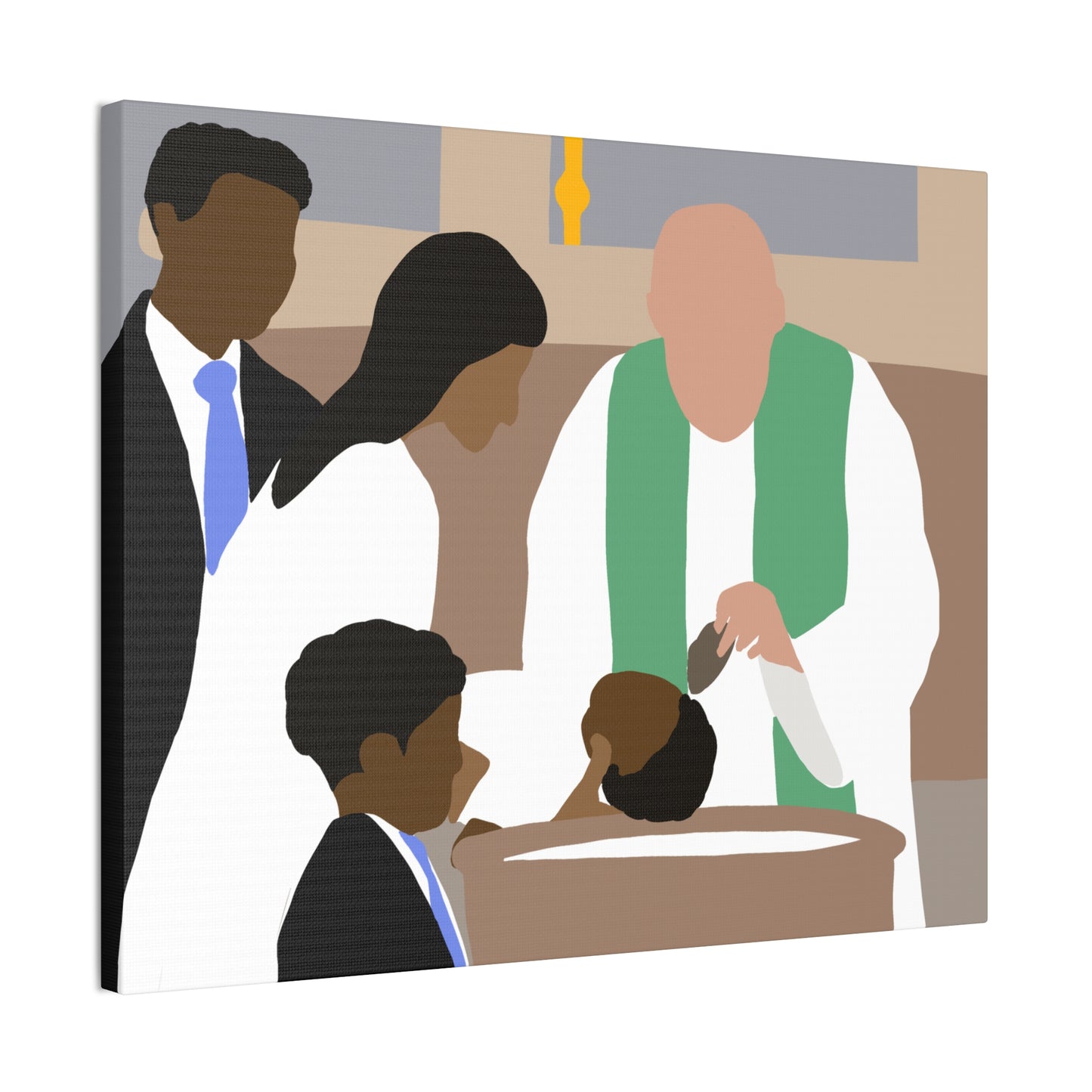 Haitian American Baptism Ceremony Canvas Print — Family Christening Wall Art
