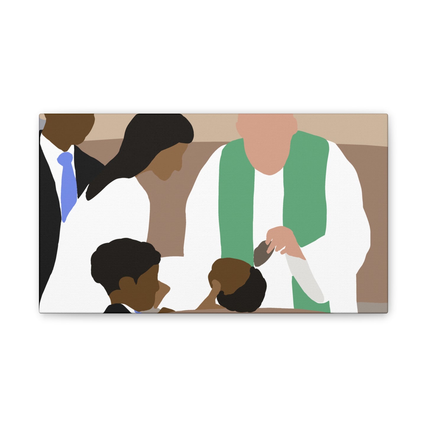 Haitian American Baptism Ceremony Canvas Print — Family Christening Wall Art