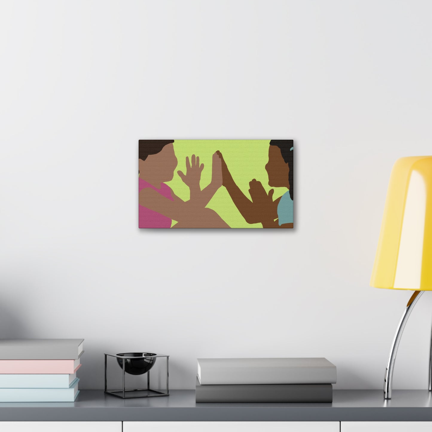 Canvas Wall Art - Kids Playing Hand-Clap Illustration (Stretched Canvas)