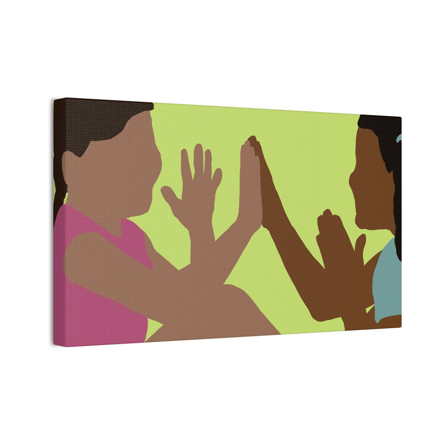 Canvas Wall Art - Kids Playing Hand-Clap Illustration (Stretched Canvas)