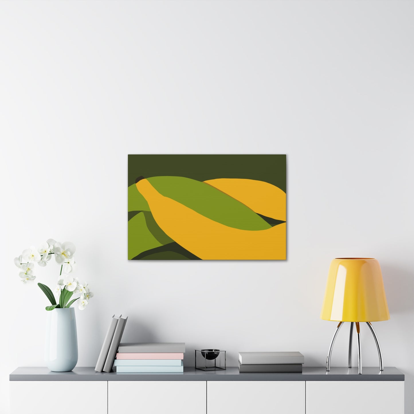 Plantain Abstract Canvas Wall Art — Modern Tropical Fruit Print