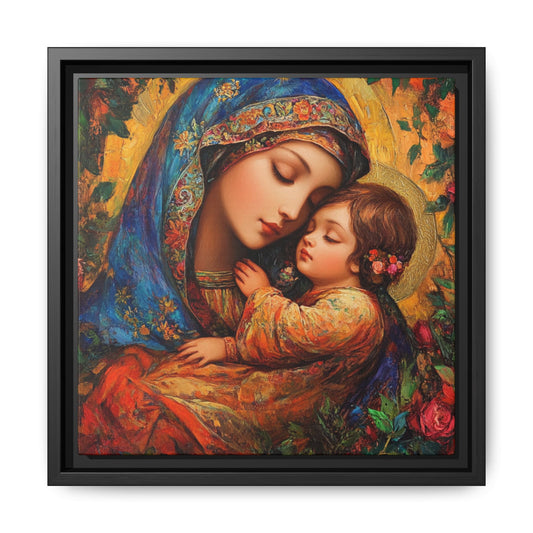 Framed Religious Art Canvas - Mother and Child 3 - Mother’s Day