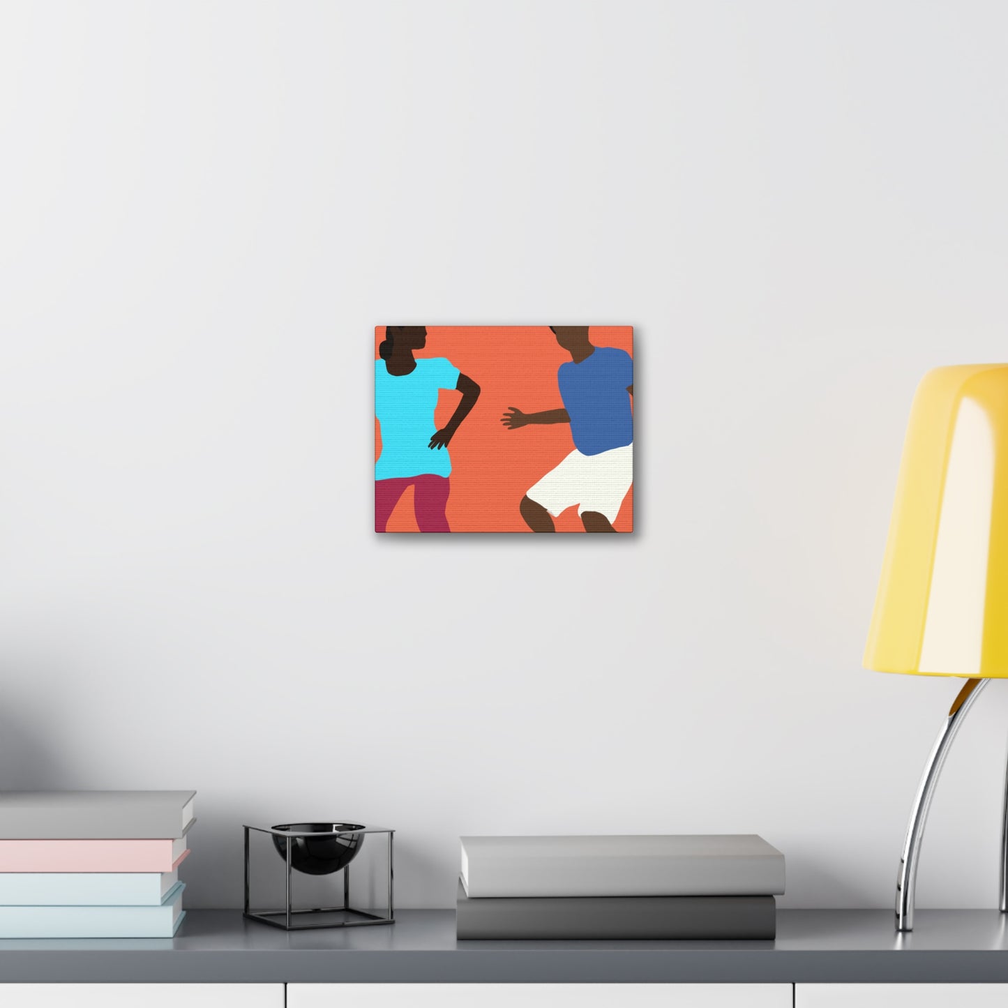 Haitian American Dance Silhouette Canvas Print — Vibrant Modern Wall Art