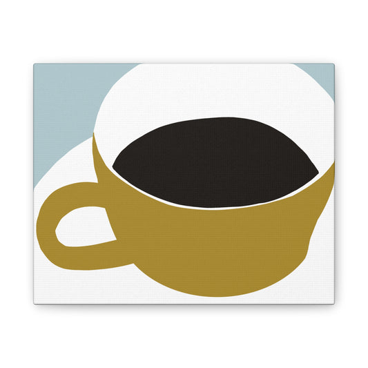 Minimalist Coffee Cup Canvas Wall Art — Modern Kitchen Decor