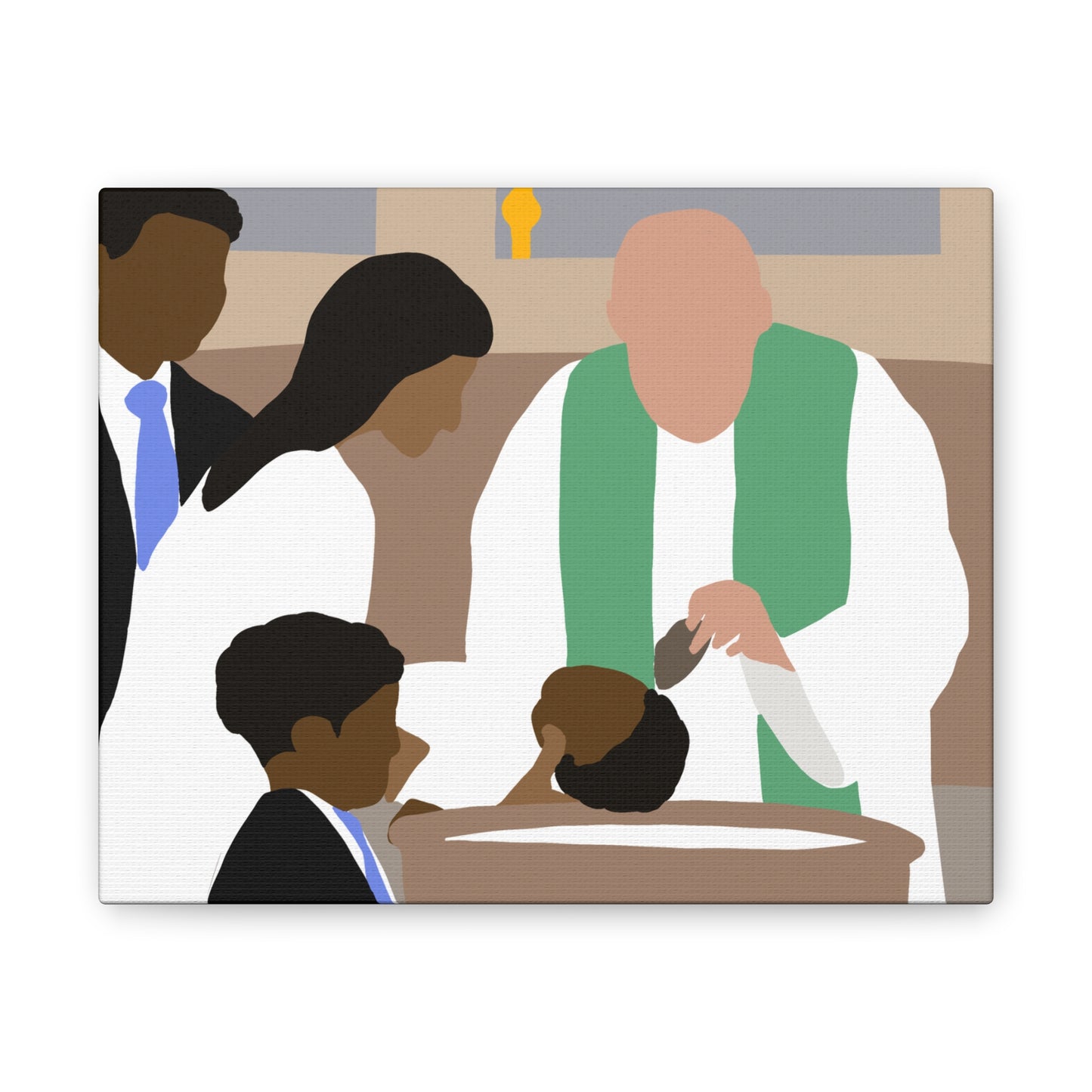 Haitian American Baptism Ceremony Canvas Print — Family Christening Wall Art