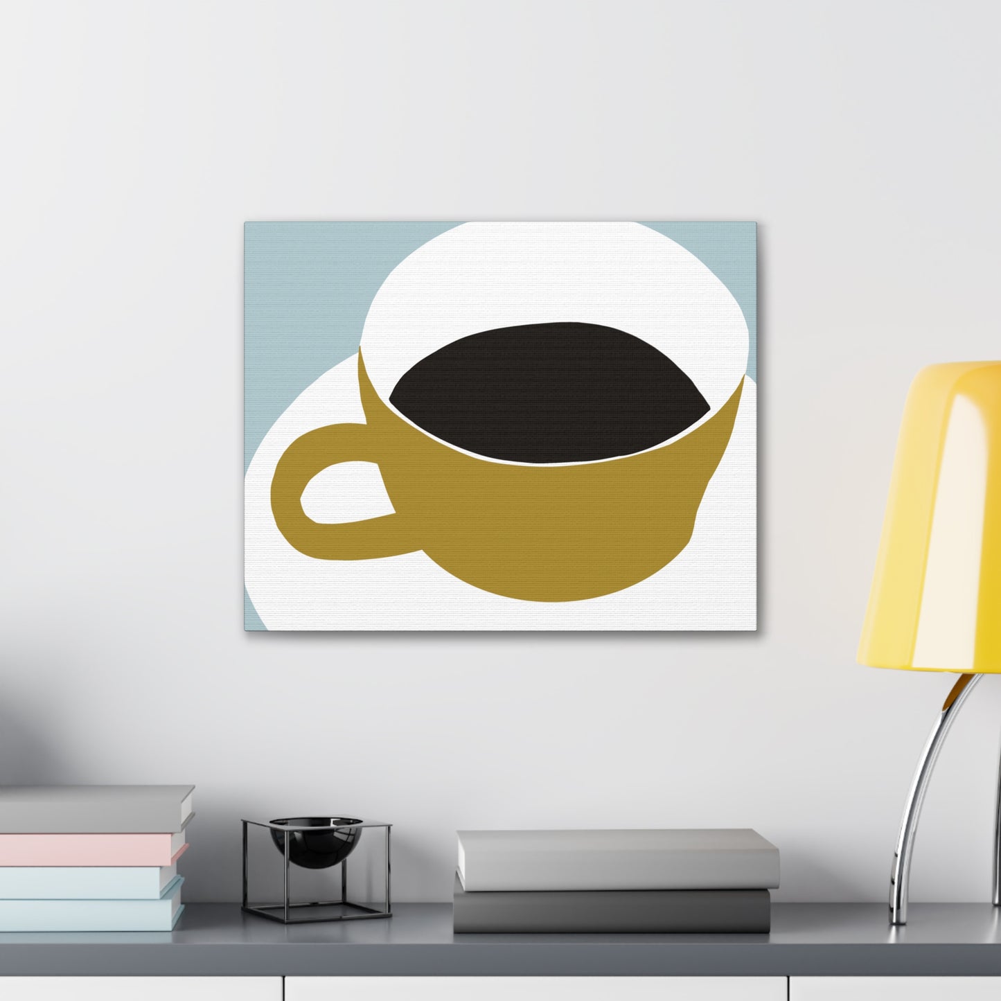 Minimalist Coffee Cup Canvas Wall Art — Modern Kitchen Decor