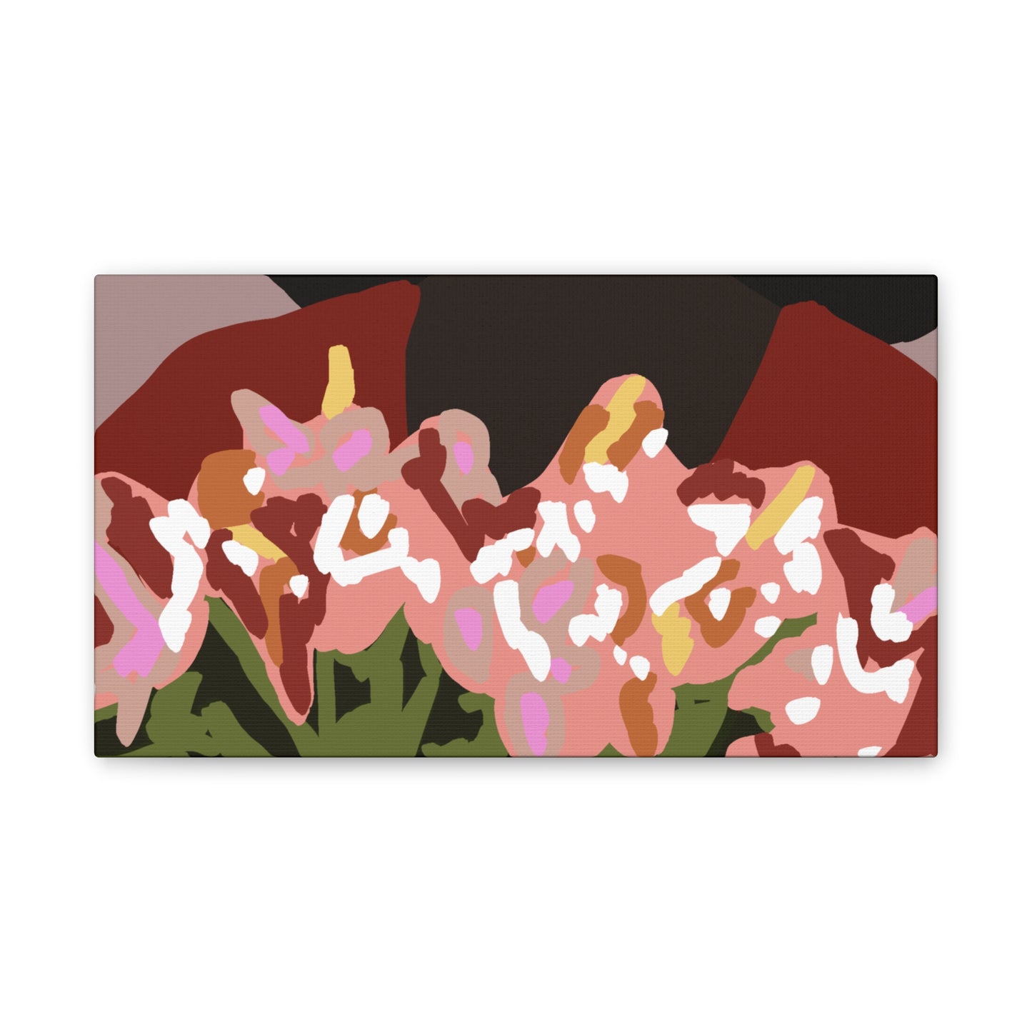 Floral Bouquet Haitian American Woman Canvas Print — Modern Minimalist Wall Art