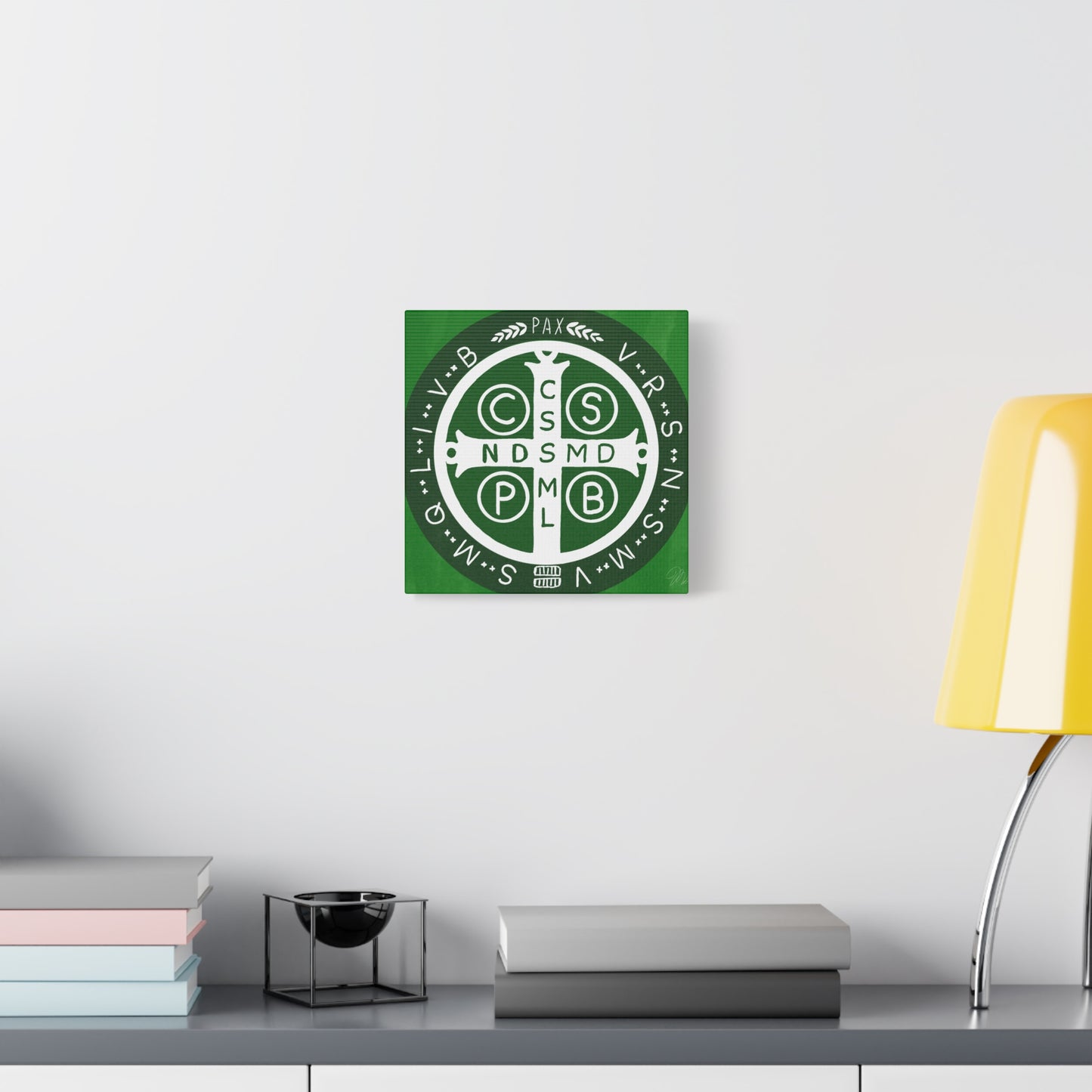 Benedictine Cross No. 2 Canvas Wall Art - Elegant Floral Decor for Home, Easter & Celebration