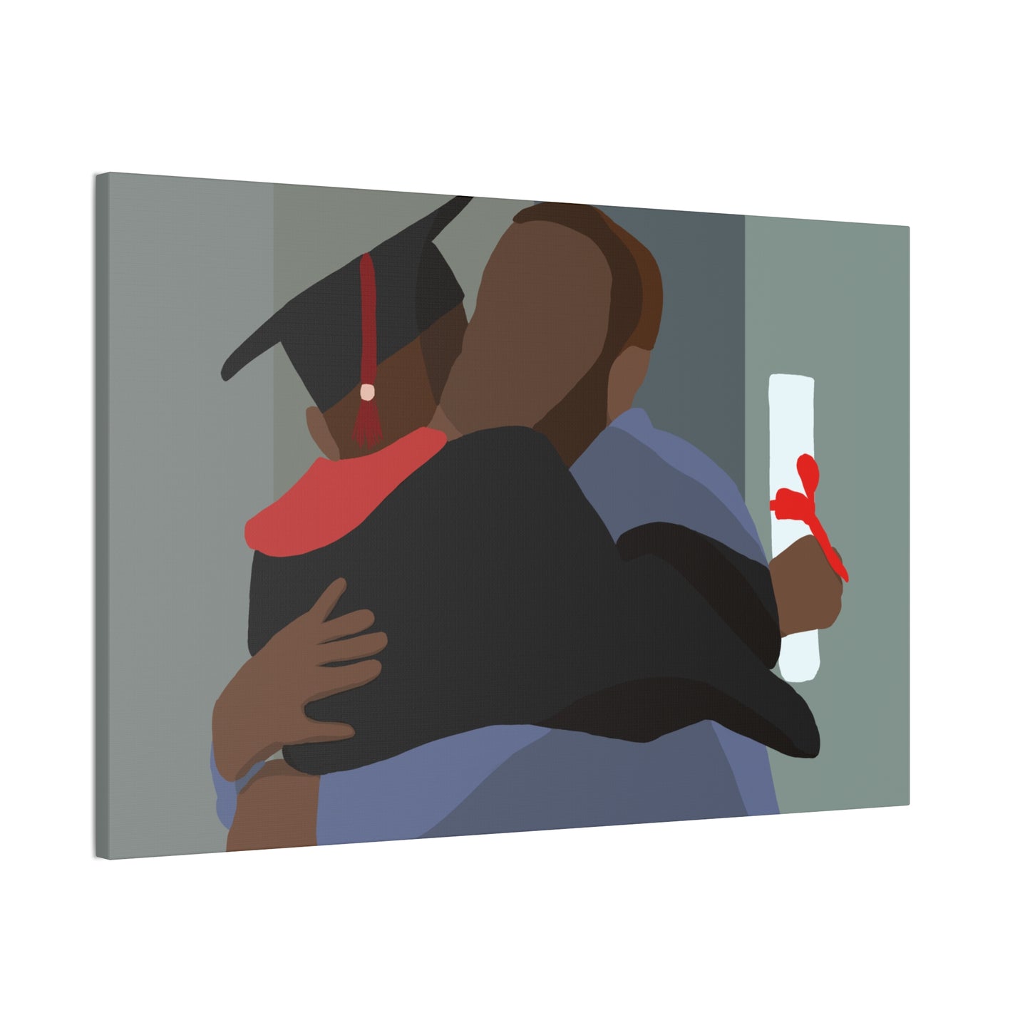 Haitian American Graduation Canvas Print — Proud Grad Hug Wall Art (Stretched 0.75")