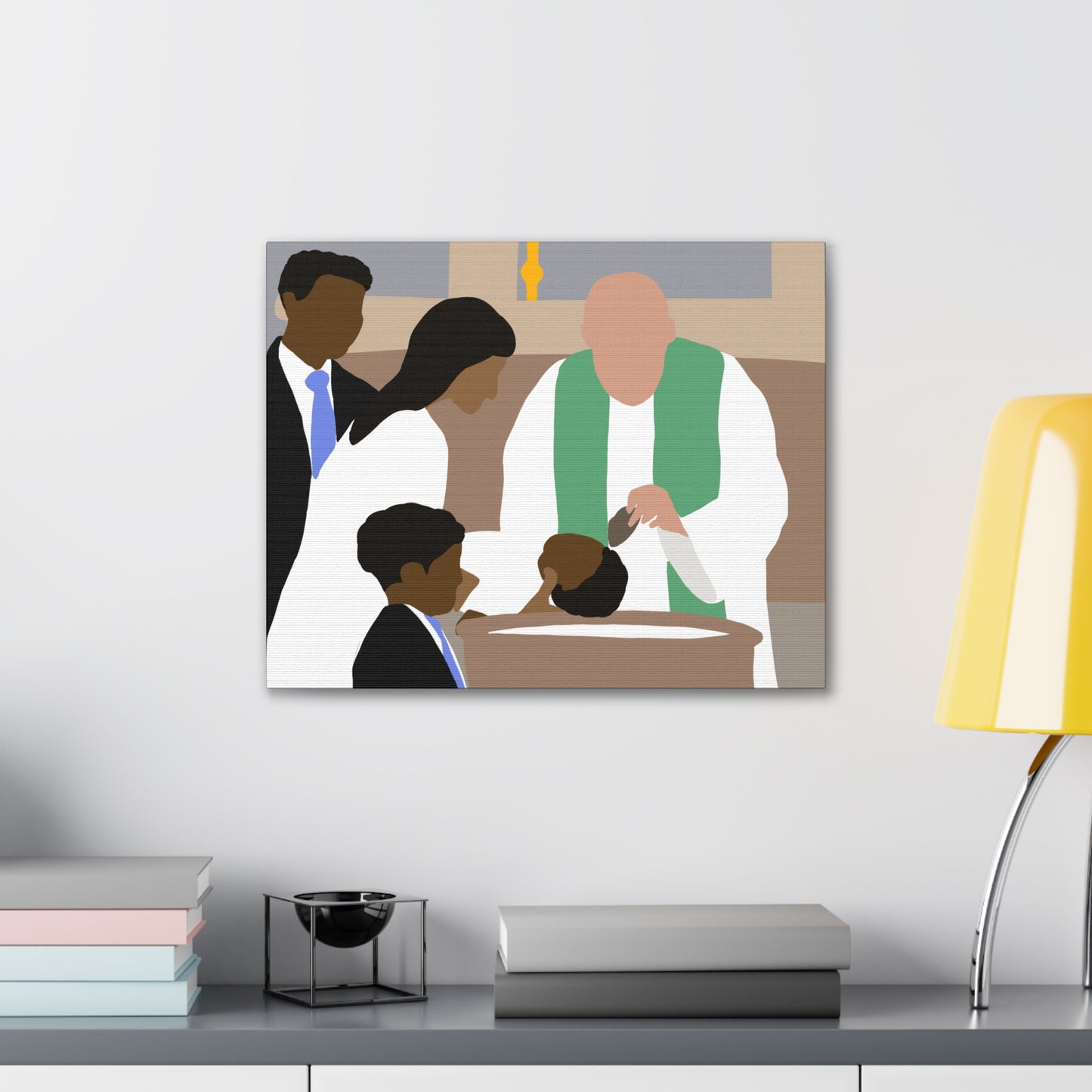 Haitian American Baptism Ceremony Canvas Print — Family Christening Wall Art