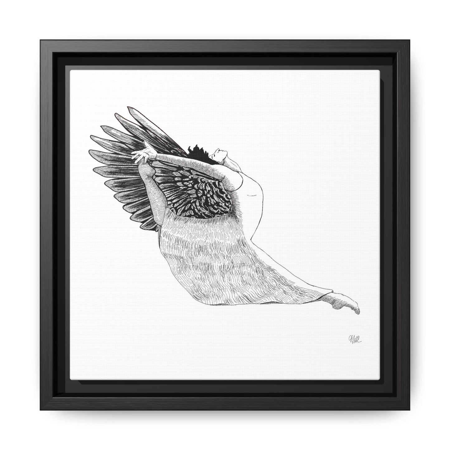 Framed Angel Wings No. 8 - Canvas Art - Wall Decor for Home and Office