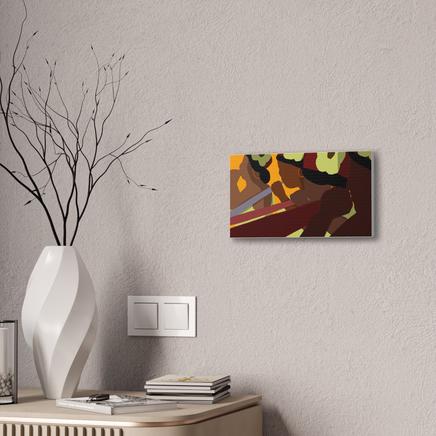 Stretched Canvas Art - Haitian American Floral-Headband Women Parade