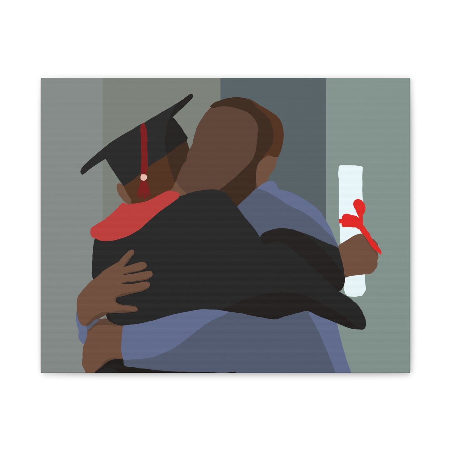 Haitian American Graduation Canvas Print — Proud Grad Hug Wall Art (Stretched 0.75")