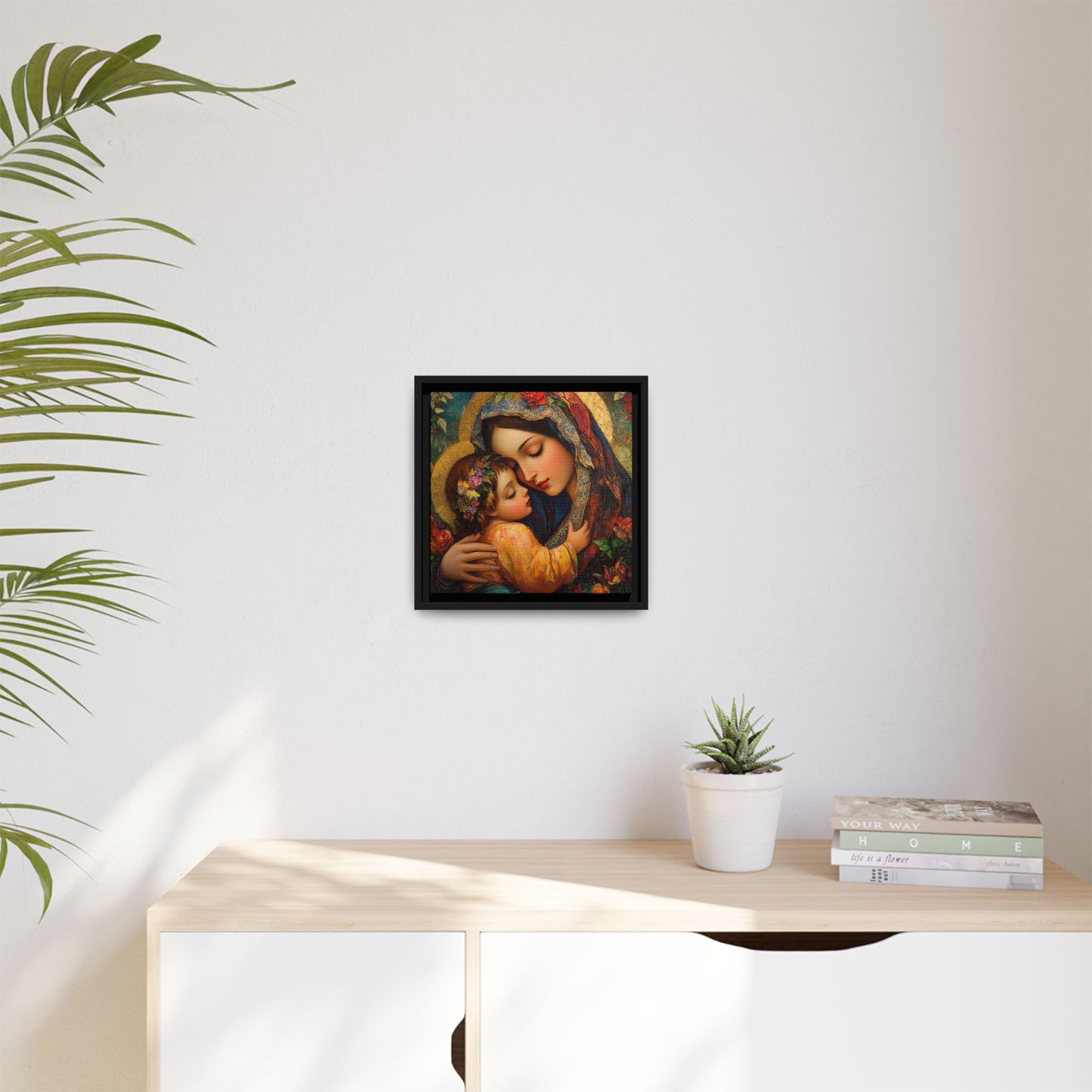 Framed Religious Art Canvas - Mother and Child 4 - Mother’s Day