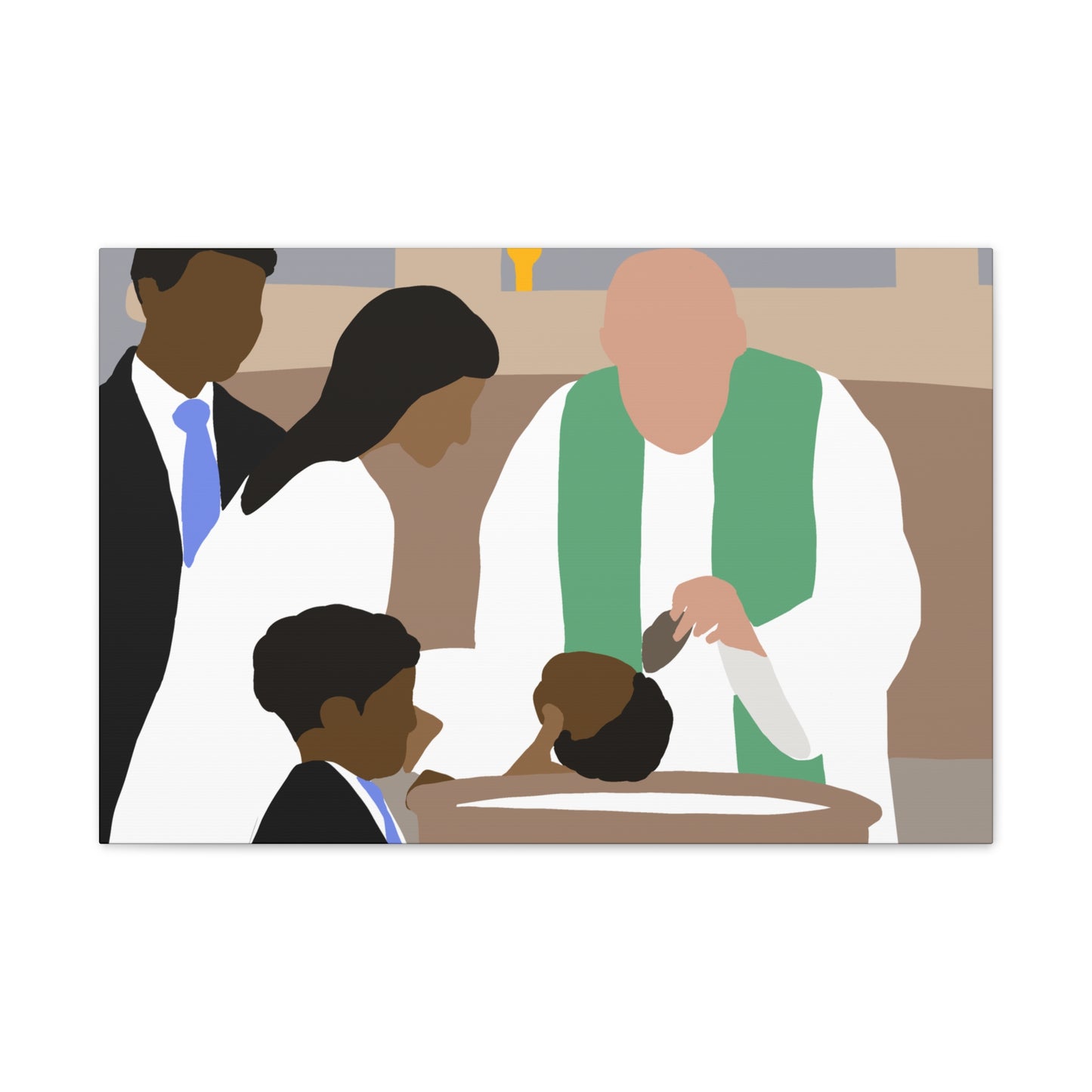 Haitian American Baptism Ceremony Canvas Print — Family Christening Wall Art